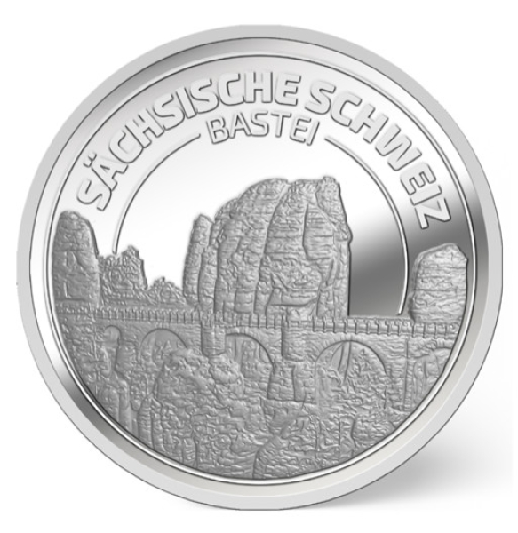 Silber-Sachsentaler "Sächsische Schweiz Bastei"